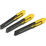 Stanley afbreekmes sm 9mm, 3 stuks mes (geel zwart) - afbeelding 1