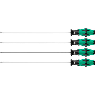 Wera 367 4 torx® hf kraftform plus schroevendraaierset met vasthoudfunctie met 300 mm lange klingen (zwart groen, 4‑delig)
