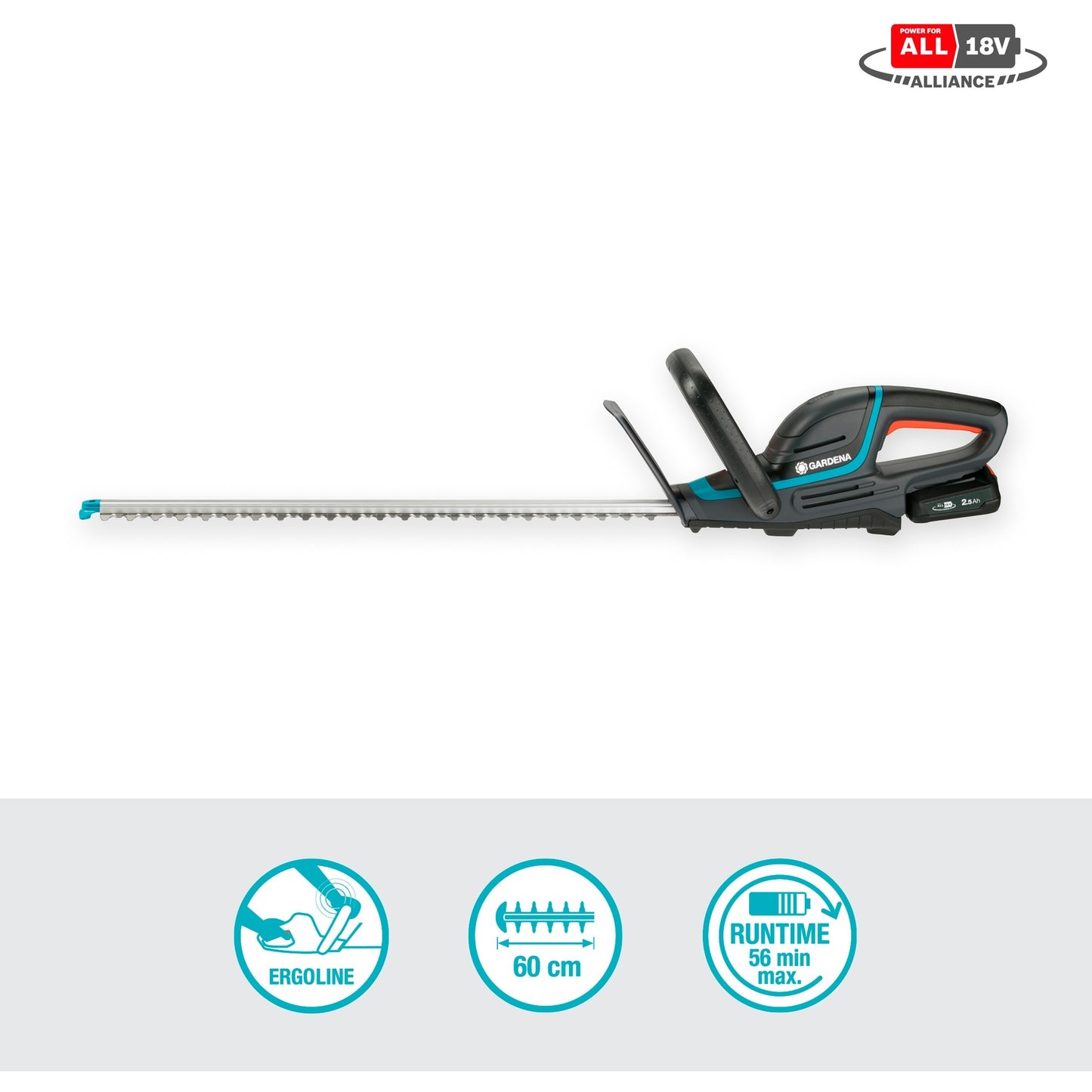 Gardena accuheggenschaar comfortcut 60 18v p4a set - tuingereedschapsaccu