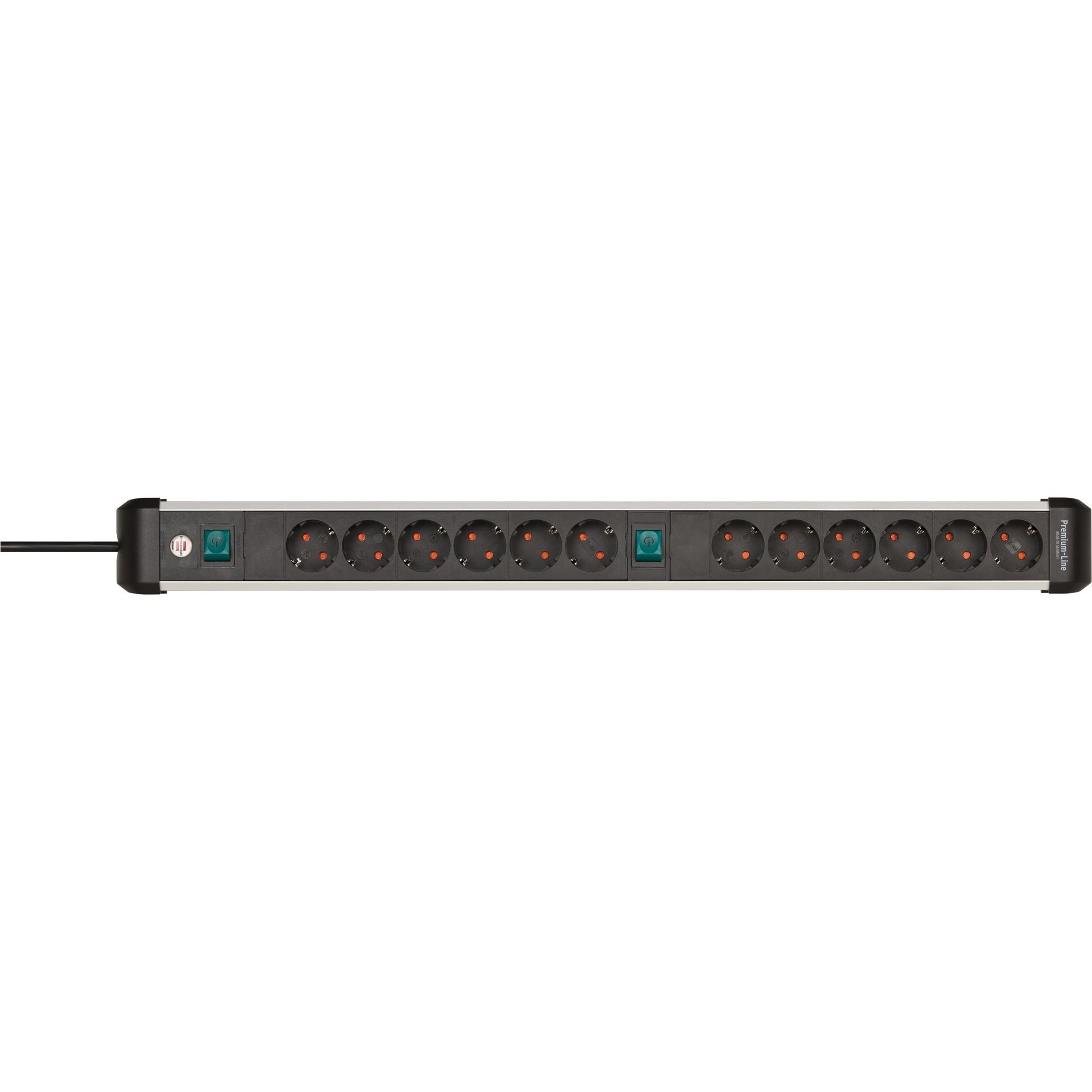 Brennenstuhl premium-alu-line stekkerdoos 12-voudig stekkerdoos (zwart zilver)