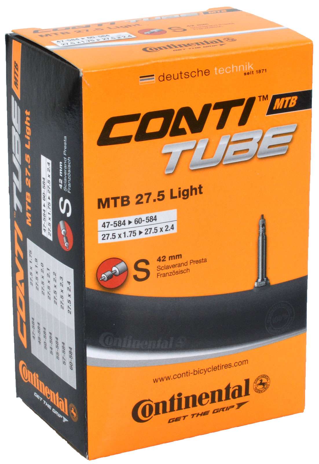 Continental Mtb binnenband light 27½x1.75 2.4 sv 42mm presta