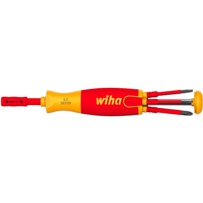 Wiha schroevendraaier met bitmagazijn liftup electric (rood geel, 7-delig)