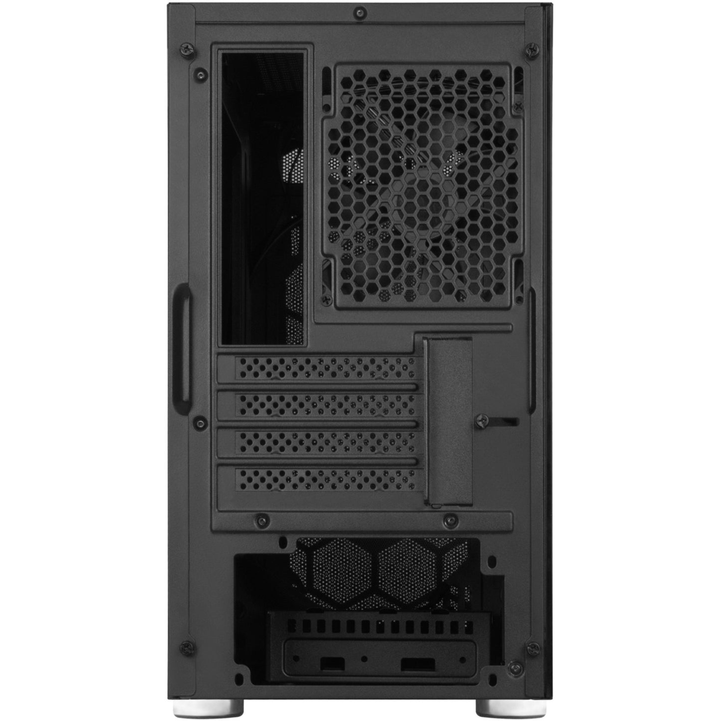 Silverstone sst-fah1mb-g midi tower behuizing (zwart | 3x usb-a | tempered glass)