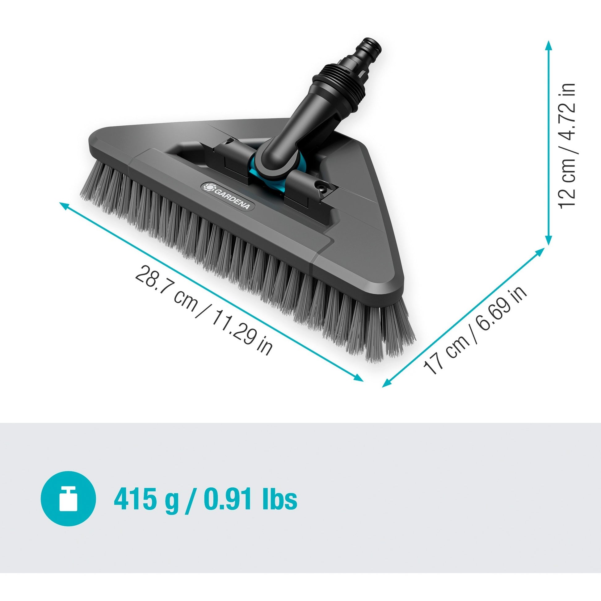 Gardena cleansystem steelborstel soft flex wasborstel (grijs, 18812-20)