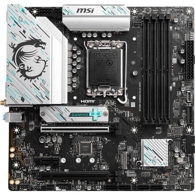 Msi b760m gaming plus wifi socket 1700 moederbord (zwart zilver, raid, 2.5 gb-lan, wi-fi 6e, bt, sound, µatx)
