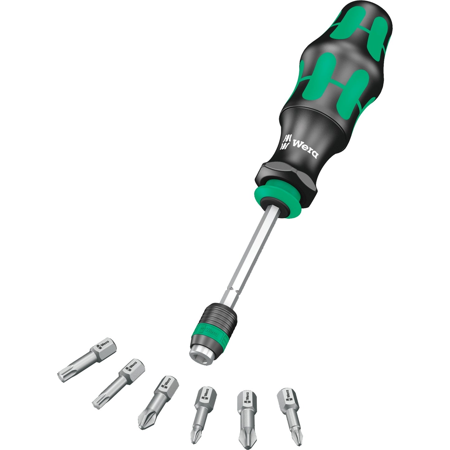 Wera kraftform kompakt 26 met etui, 7‑delig bitset (zwart groen)