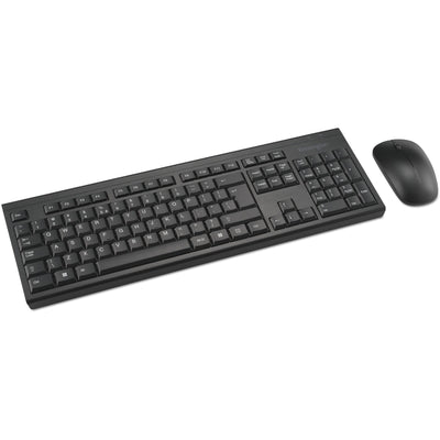 Kensington km150 eq wireless desktop set desktopset (zwart, us lay-out (qwerty), membraan, 100%, 1200 dpi)