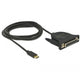 Delock usb-c 2.0 male > 1 x parallel db25 female kabel (zwart, 1,8 meter )