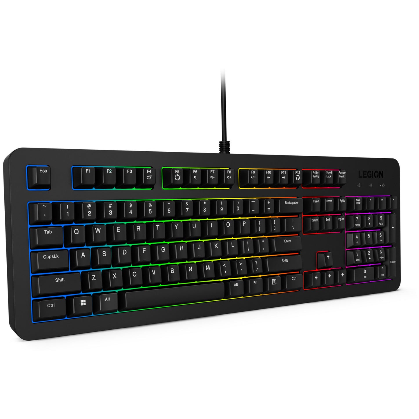 Lenovo legion k310 rgb gaming toetsenbord (zwart, us lay-out (qwerty), membraan, 100%, membraan switch, rgb, usb)