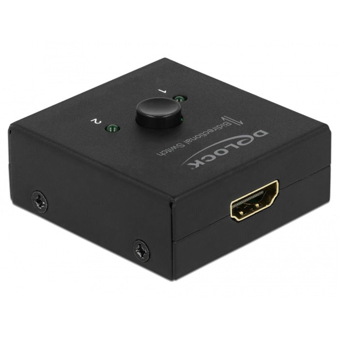 Delock hdmi switch 2 - 1 bidirectional 4k 60 hz (zwart)