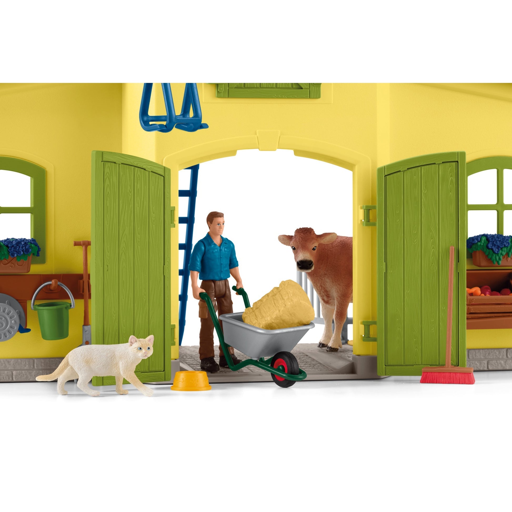 Schleich farm world - grote stal, geel speelfiguur