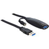 Delock usb 3.0 actieve verlengkabel (zwart, 10 meter) - afbeelding 1