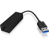 Icy box ib-ac501a, usb 3.0 > rj-45 adapter (zwart)