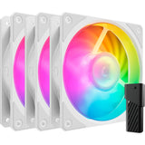 Cooler master mobius 120p argb 120x120x25 case fans (wit, 3 stuks, 120 x 120 x 25 mm, pwm) - afbeelding 1