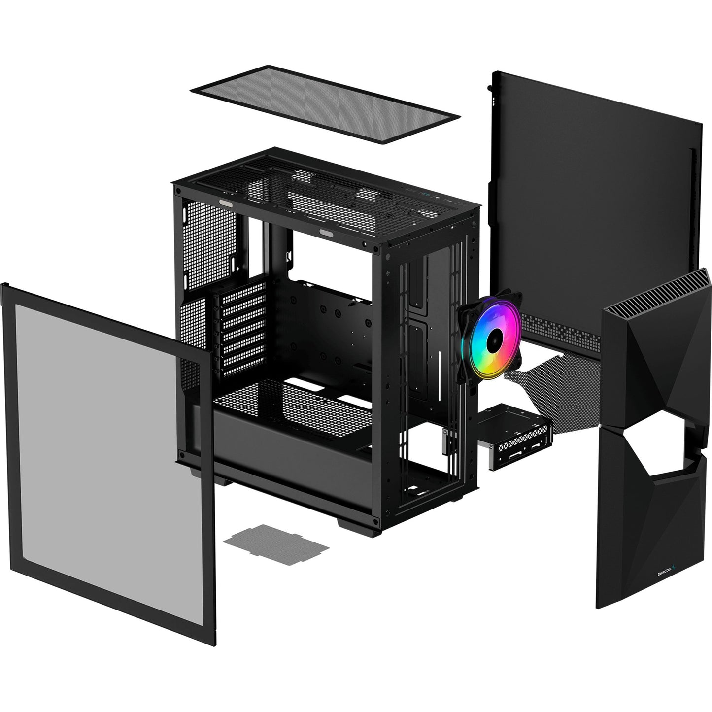 Deepcool cyclops midi tower behuizing (zwart | 1x usb-a | 1x usb-c | window)