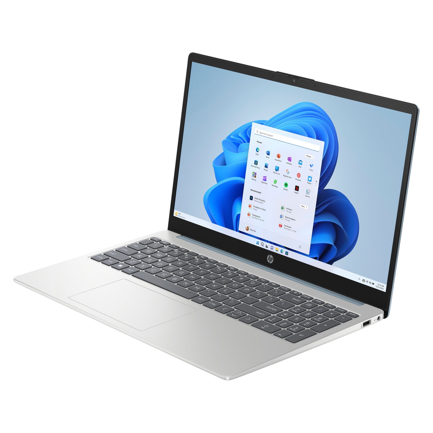 Hp 15-fd1251ndx 15.6 laptop (zilver blauw | core 5 120u | intel graphics | 8 gb | 512 gb ssd)