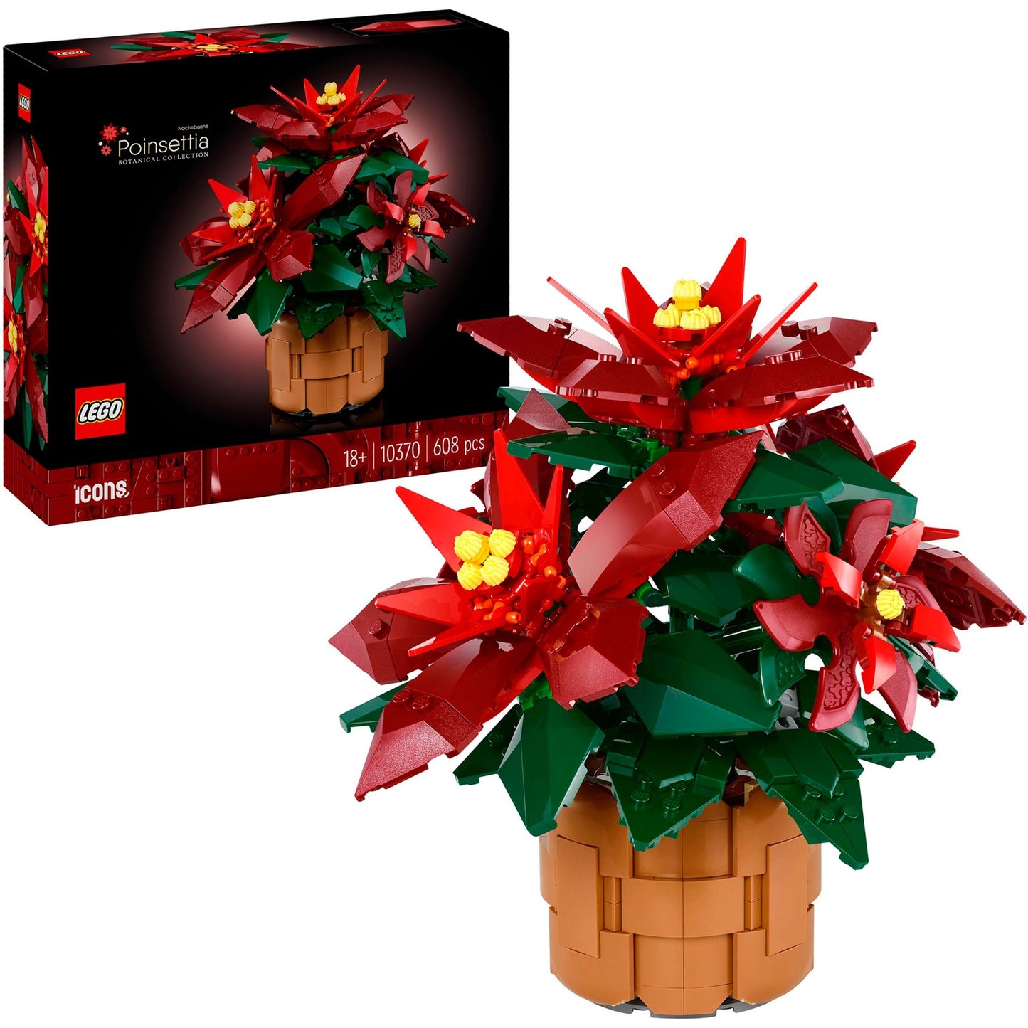 Lego icons kerstster poinsettia - 10370