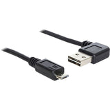 Delock usb 2.0 male left right > micro-b, 3m kabel (zwart, 83384) - afbeelding 1