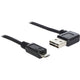 Delock usb 2.0 male left right > micro-b, 3m kabel (zwart, 83384)