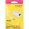 Delock superspeed usb-c (usb 3.1 gen 1) male > gigabit lan 10 100 1000 mbps compact adapter (wit, 0,135 meter)