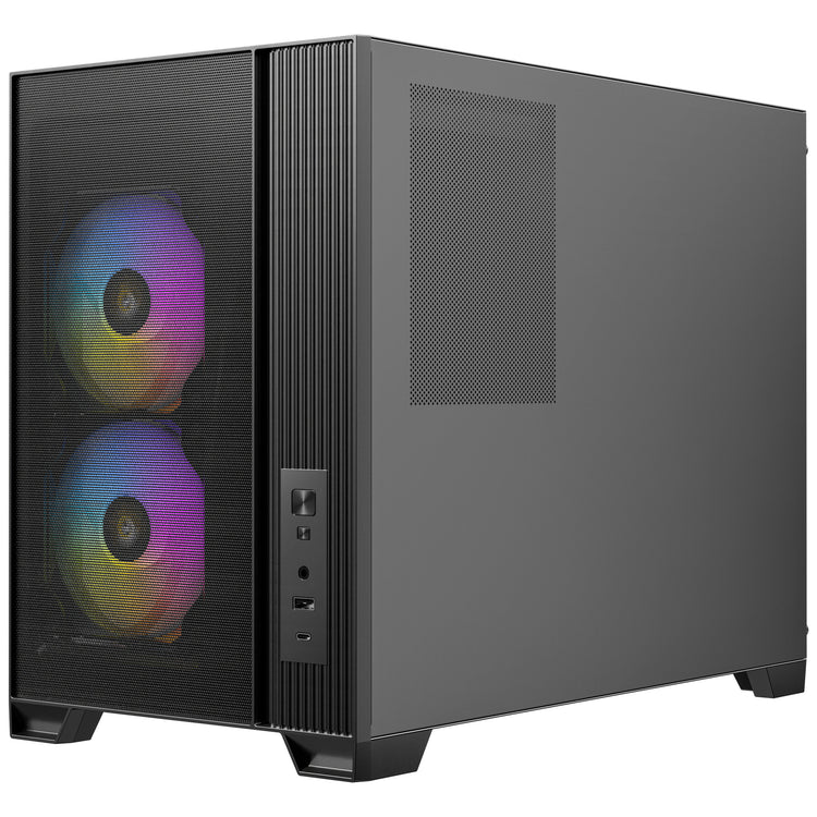 Antec flux m mini tower behuizing (zwart | 1x usb-a | 1x usb-c | tempered glass)