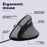Trust bayo ii bedrade ergonomische muis (zwart, 800 dpi - 2400 dpi) - afbeelding 10