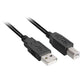 Sharkoon usb-a 2.0 > usb-b kabel (zwart, 3 meter)