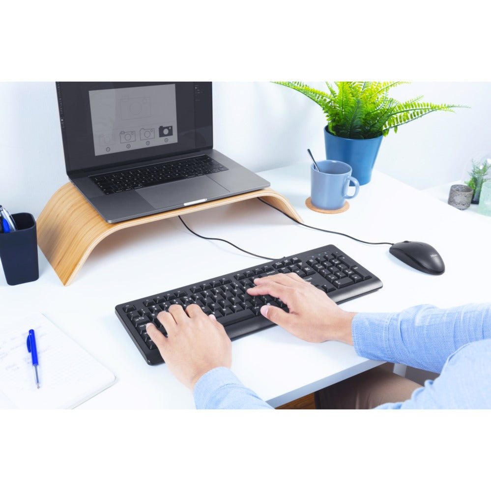 Trust primo keyboard mouse set desktopset (zwart, us lay-out (qwerty), membraan, 100%)