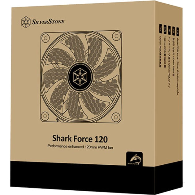 Silverstone shark force 120 case fan (zwart, 120 x 120 x 25 mm, pwm)