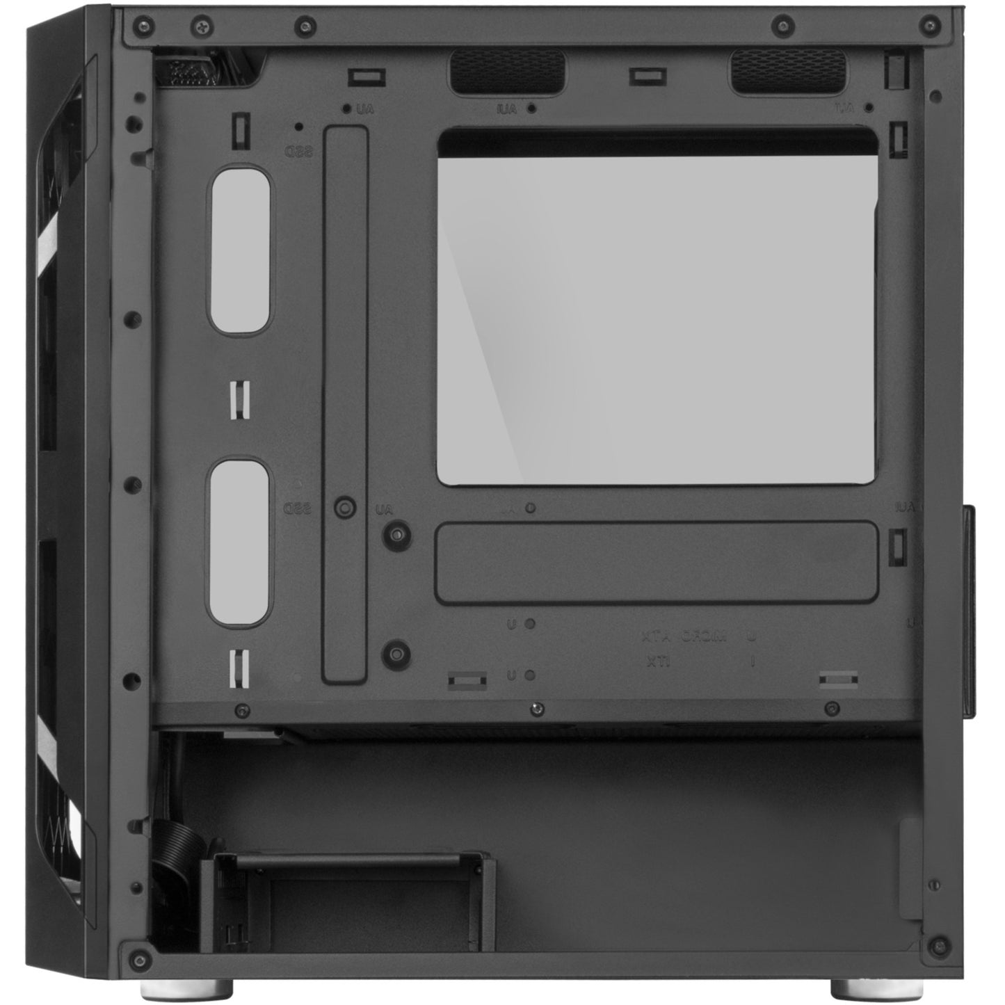Silverstone sst-fah1mb-pro midi tower behuizing (zwart | 3x usb-a | rgb | tempered glass)