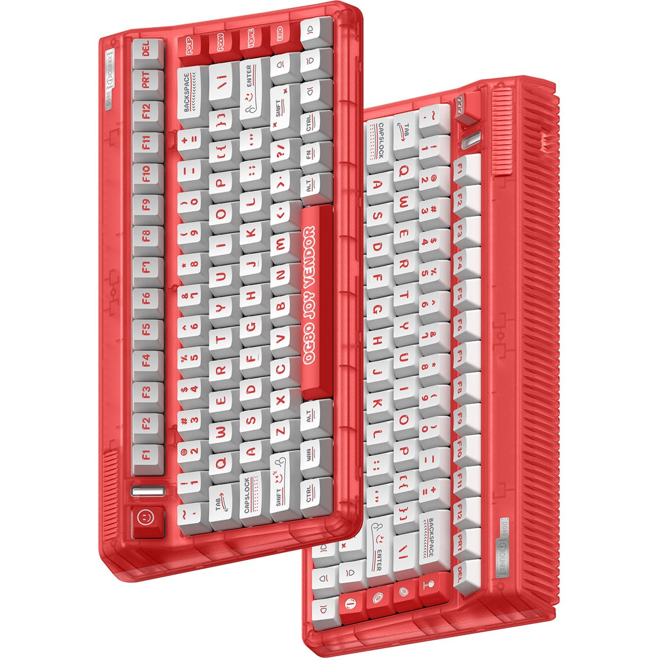 Iqunix og80 joy vendor wireless mechanical keyboard (rood, us lay-out (qwerty), iqunix moonstone, 80% (tkl), rgb leds, hot-swappable, pbt, 2.4ghz | bluetooth 5.1 | usb-c)