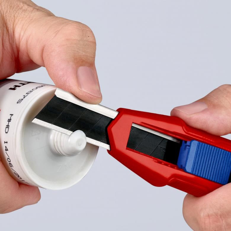Knipex cutix universele mes stanleymes (rood blauw, incl. 2 mesbladen)
