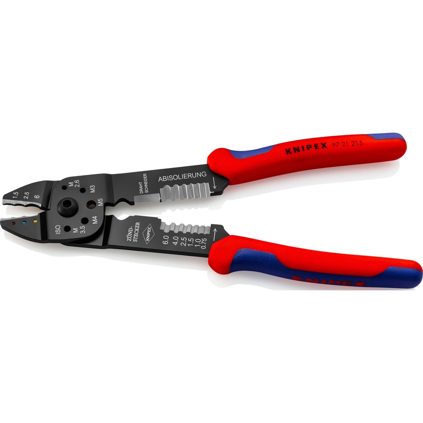 Knipex krimptang 9721215 (rood blauw)