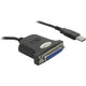 Delock usb-a 1.1 naar parallel kabel (zwart, 0,8 meter)