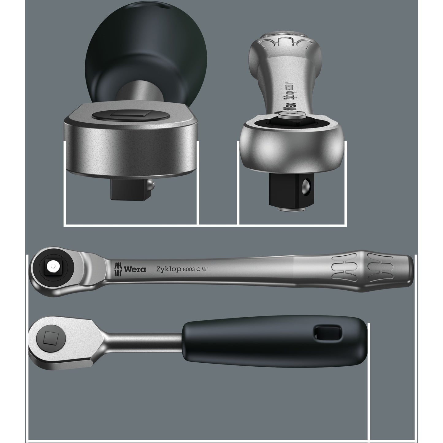 Wera 8100 sa 7 zyklop metal-ratelset doorsteekvierkant 1 4 gereedschapsset (28-delig)