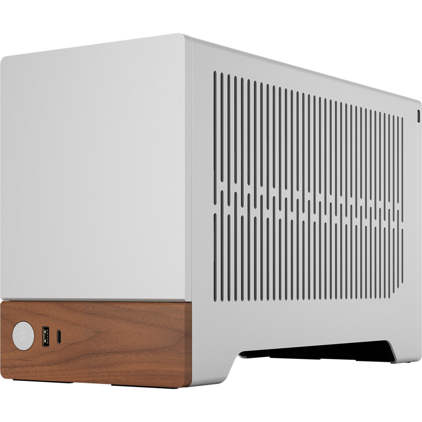 Fractal design terra mini tower behuizing (zilver houtkleur | 1x usb-a | 1x usb-c)
