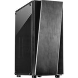 Inter-tech t-11 televen midi tower behuizing (zwart | 3x usb-a | window) - afbeelding 1