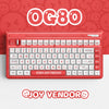 Iqunix og80 joy vendor wireless mechanical keyboard (rood, us lay-out (qwerty), iqunix moonstone, 80% (tkl), rgb leds, hot-swappable, pbt, 2.4ghz | bluetooth 5.1 | usb-c)