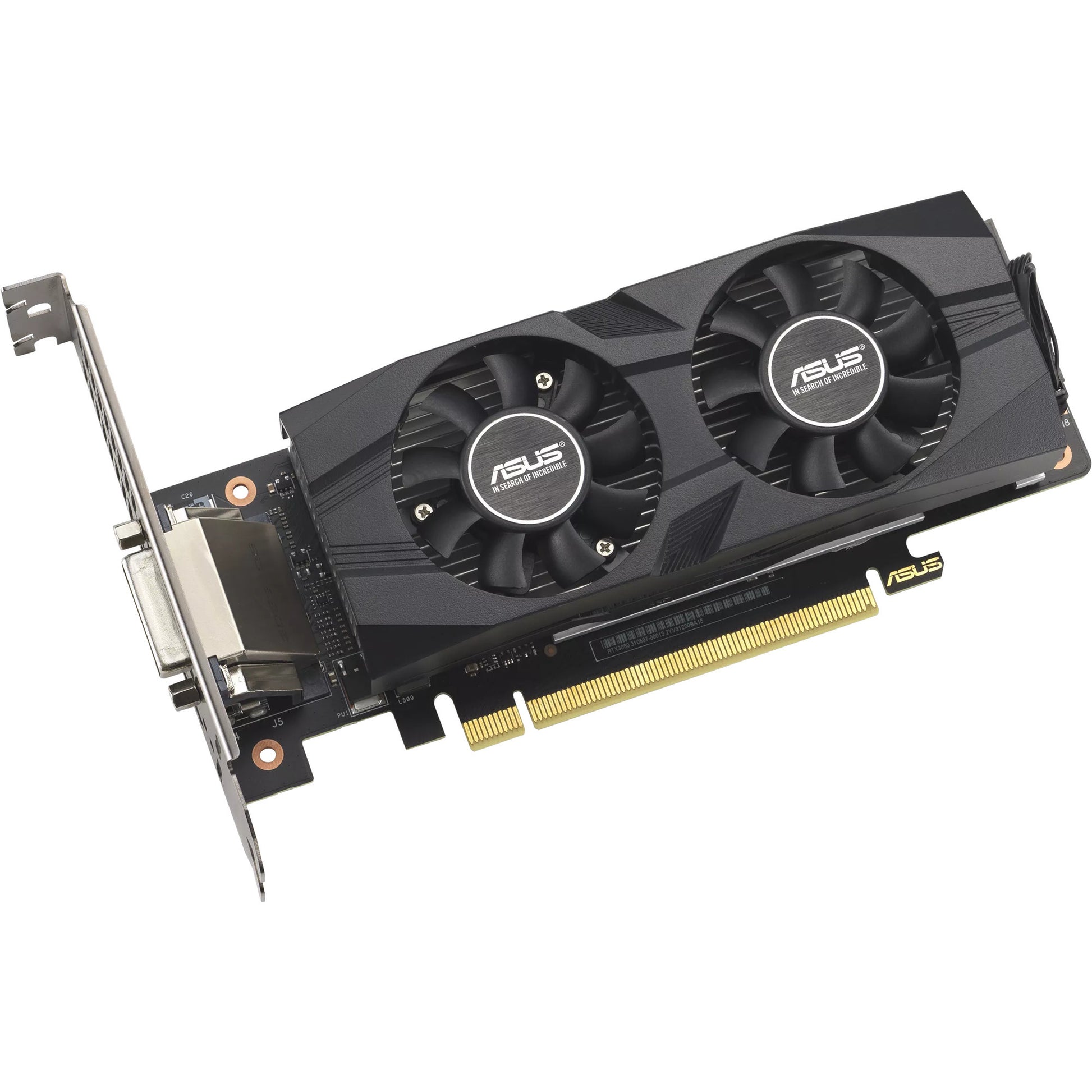 Asus geforce rtx 3050 lp brk oc edition 6gb gddr6 grafische kaart (1x displayport, 1x hdmi 2.1, 1x dvi-d)