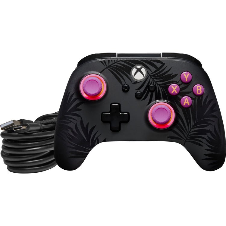 Powera advantage plus bedrade controller voor xbox series x|s - palmbomen in maanlicht (roze, xbox series x|s, xbox one, pc)