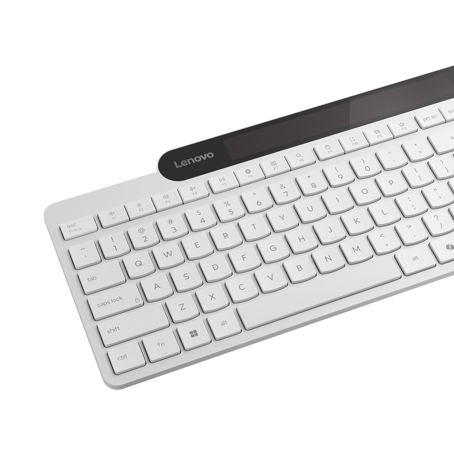 Lenovo 800 self-charging bluetooth keyboard (wit, us lay-out (qwerty), plunger, 100%, plunger switch, bluetooth 5.1, usb-c)