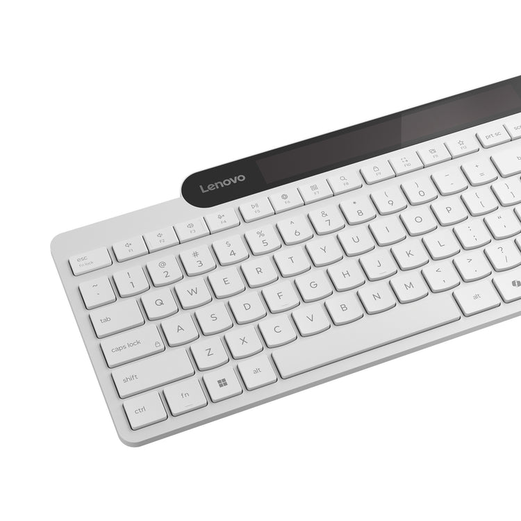 Lenovo 800 self-charging bluetooth keyboard (wit, us lay-out (qwerty), plunger, 100%, plunger switch, bluetooth 5.1, usb-c)