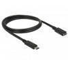 Delock superspeed usb-c 3.1 gen1 male>female verlengkabel (zwart, 1 meter)