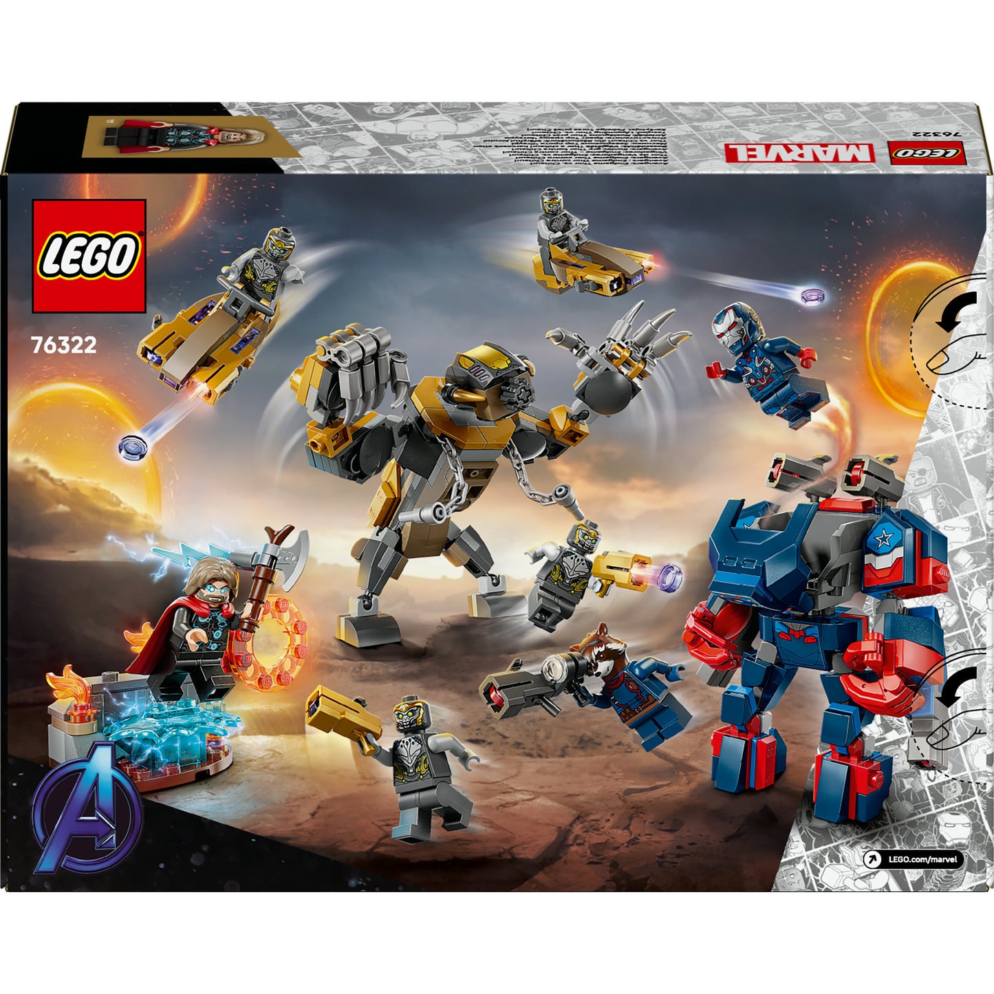 Lego super heroes marvel 76322 avengers endgame thor vs. chitauri