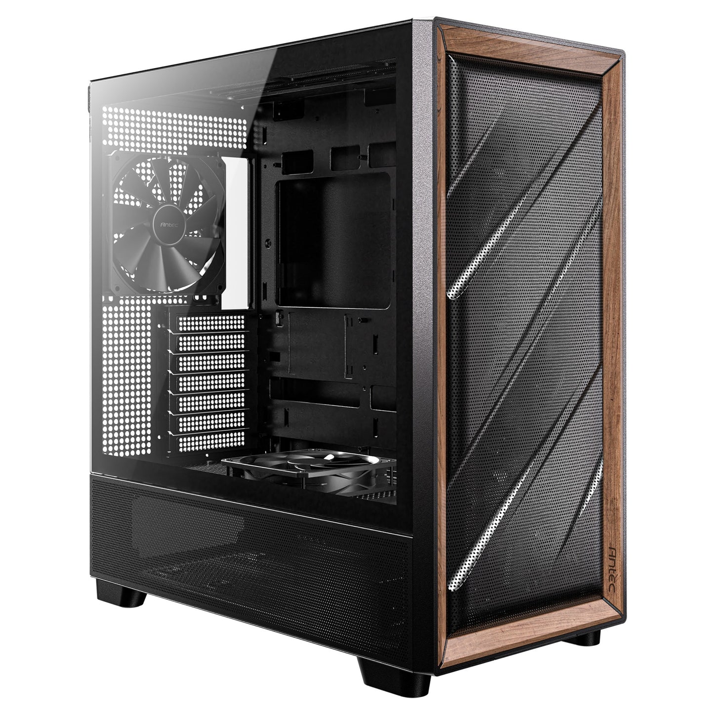 Antec flux midi tower behuizing (zwart | 2x usb-a | 1x usb-c | tempered glass)