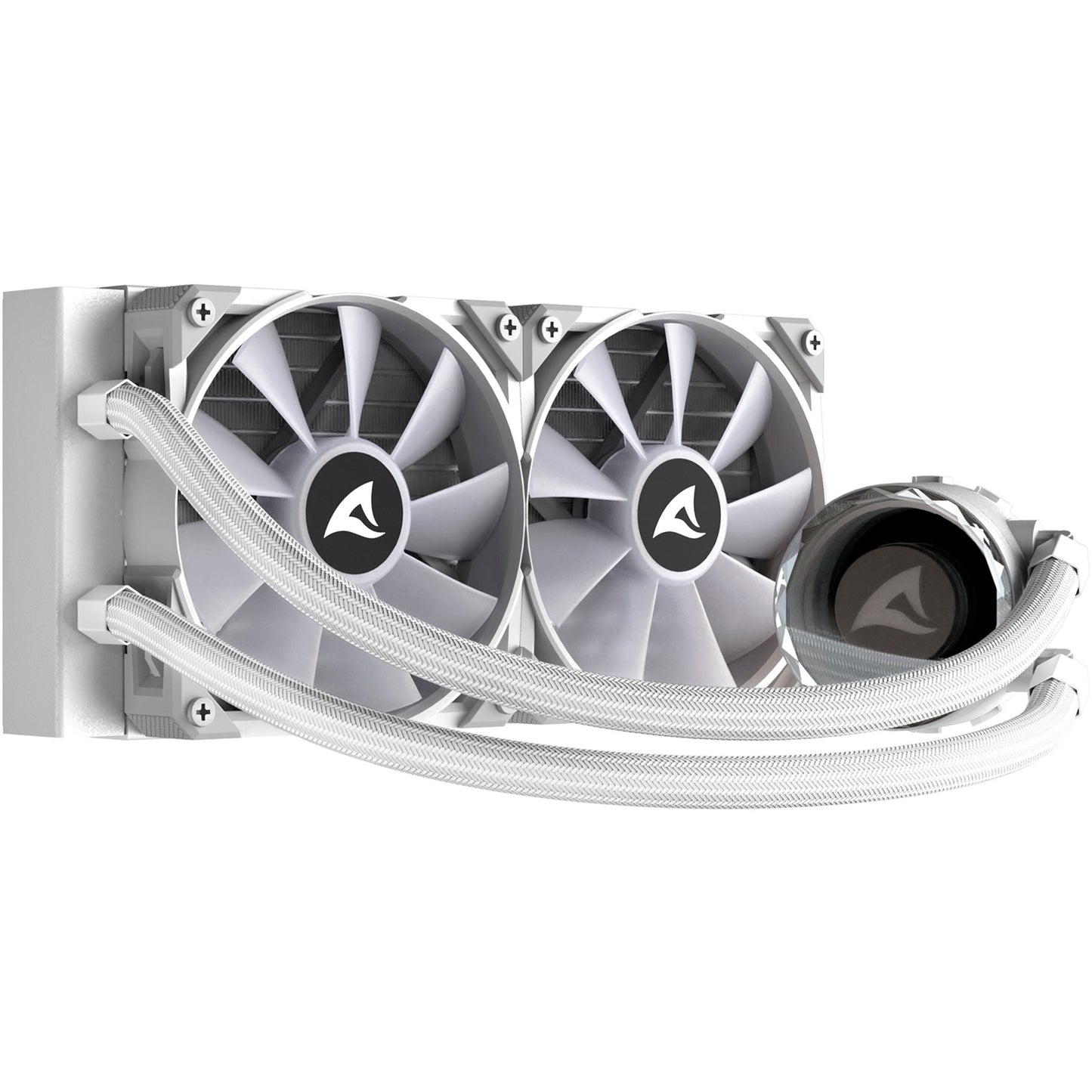 Sharkoon s80 rgb white waterkoeling (wit, 4-pins pwm fan-connector)