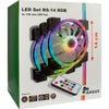 Inter-tech argus rgb fan set rs-14 case fans (zwart, 3 stuks, 140 x 140 x 25 mm, pwm)