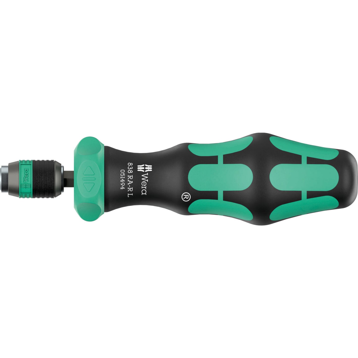 Wera 838 ra-r l bithandhouder met ratelfunctie, 1 4 schroevendraaier (zwart groen)