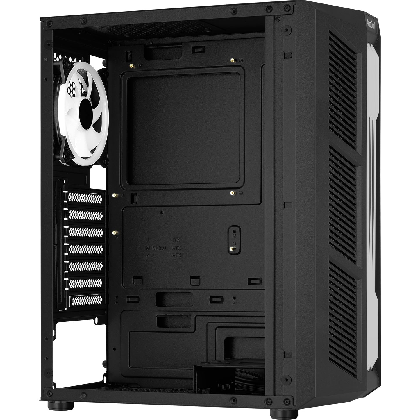 Aerocool prime v2 midi tower behuizing (zwart | 2x usb-a | rgb | window)
