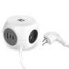 Act connectivity stekkerdoos kubus met 3 stopcontacten, 30w power delivery usb-c a poorten, kabellengte 1,5m stekkerdoos (wit, type e)